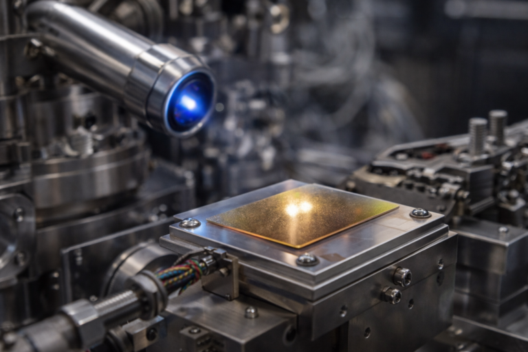 Material altermagnético em análise no laboratório para detetar magnetismo oculto