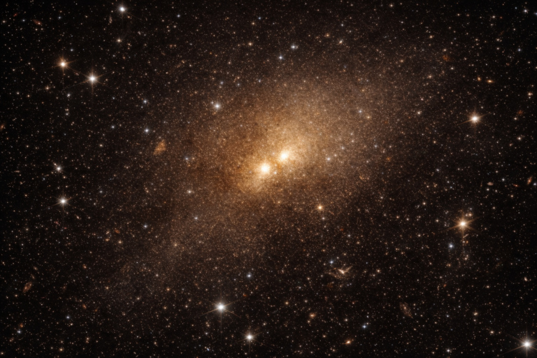 Núcleo duplo da galáxia NGC 4486B observado por astrónomos