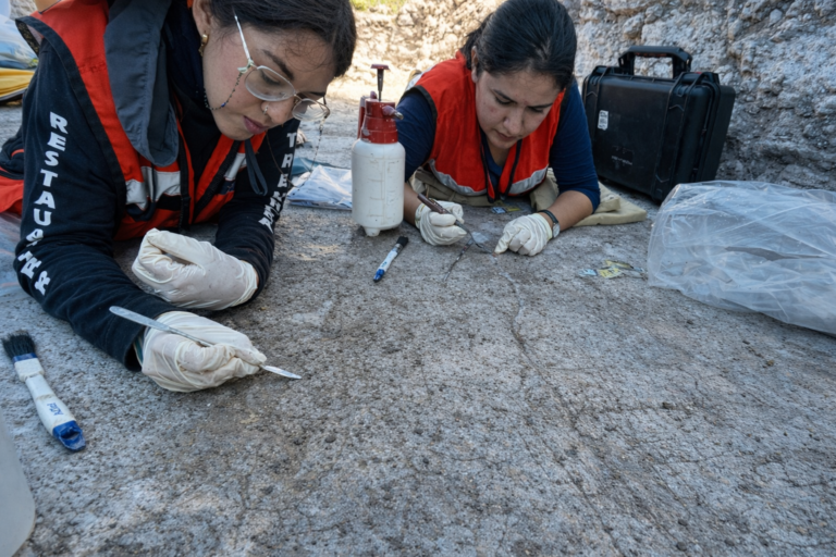 Arqueólogos analisam tabuleiro de jogo em mosaico descoberto na cidade maia de Naachtun